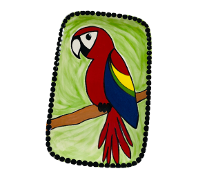 Phoenix Scarlet Macaw Plate