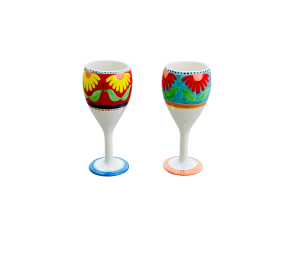 Phoenix Floral Wine Glass Set